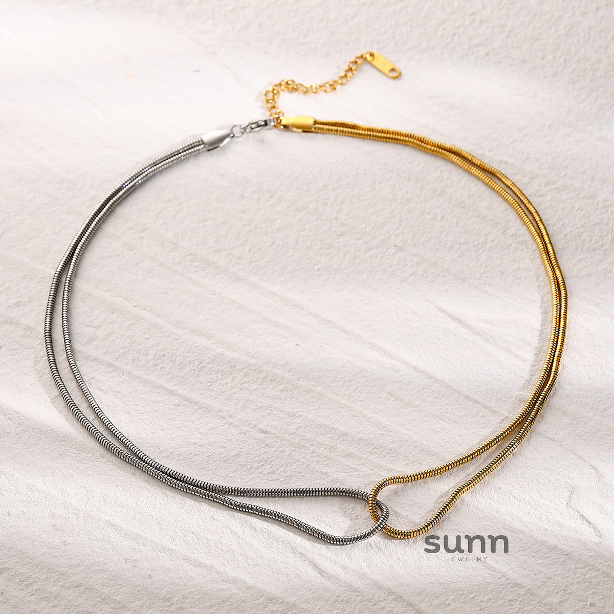 Kelly Duo-Tone Snake Chain Necklace [J415W6ZN]