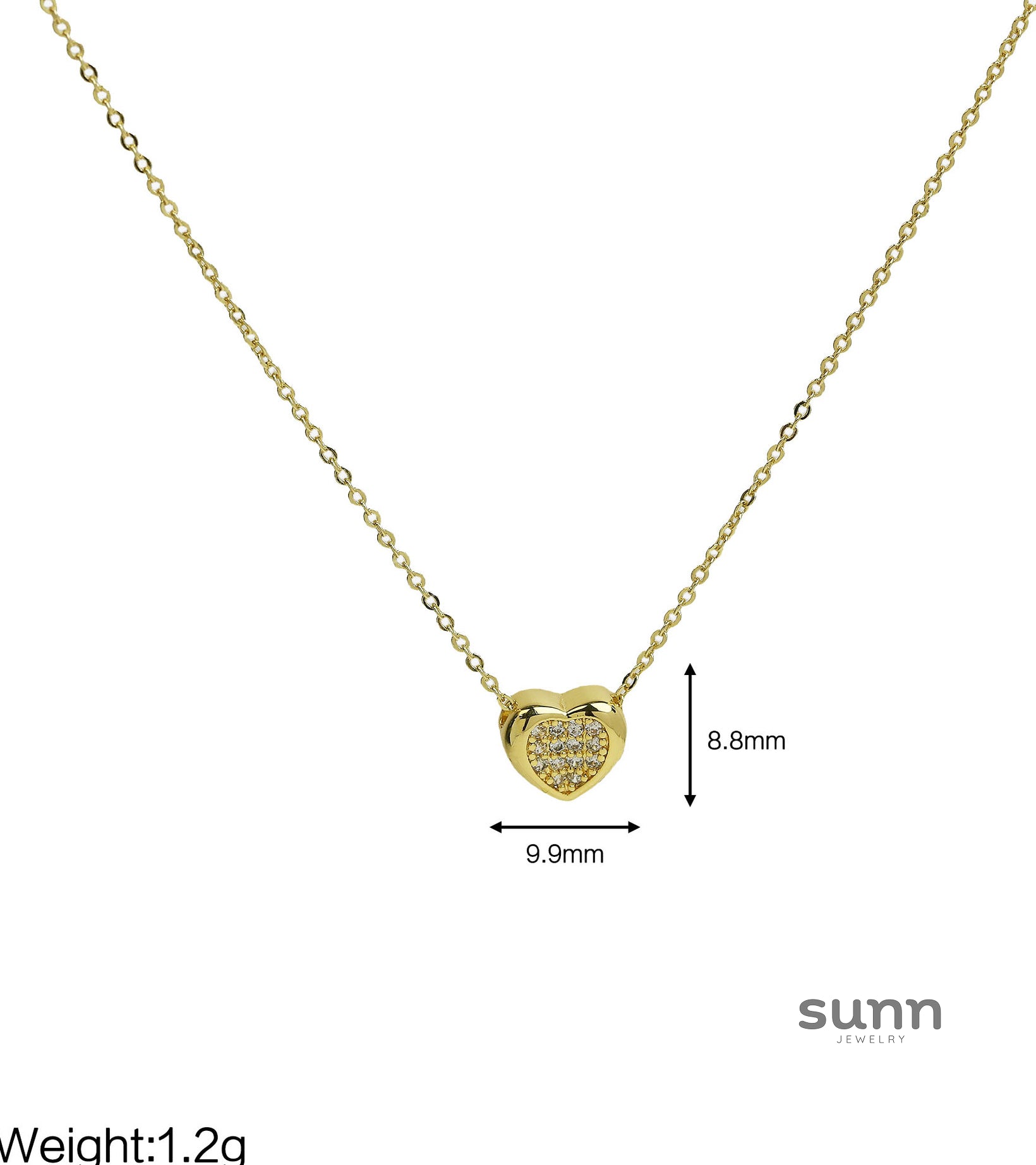 Kelsie Delicate Brass Heart Necklace [Q4HYUCDB]