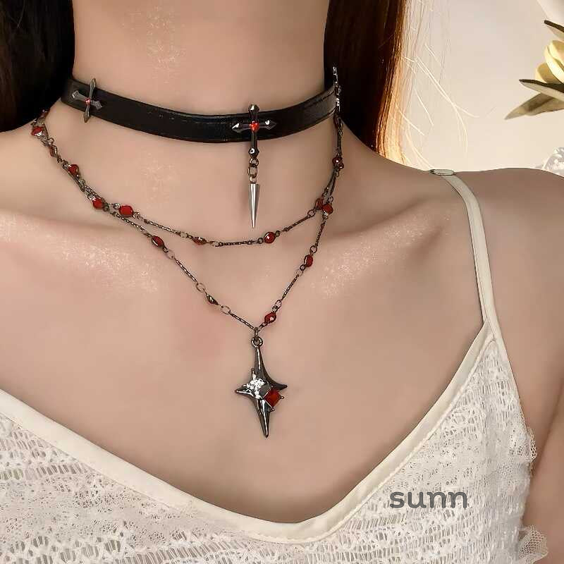 Kenedi Layered Cross Choker [8FCKSBA8]