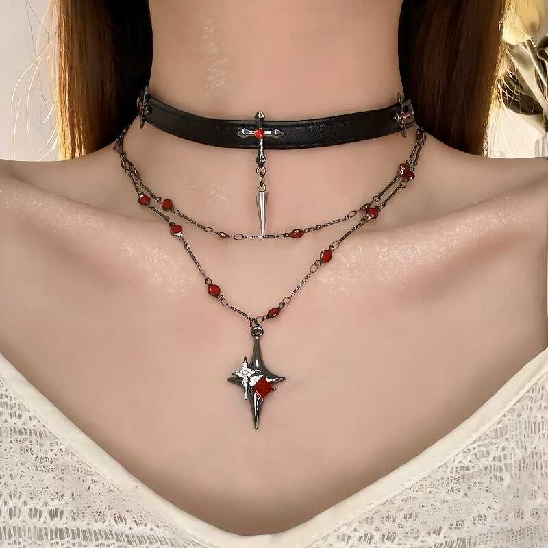Kenedi Layered Cross Choker [8FCKSBA8]