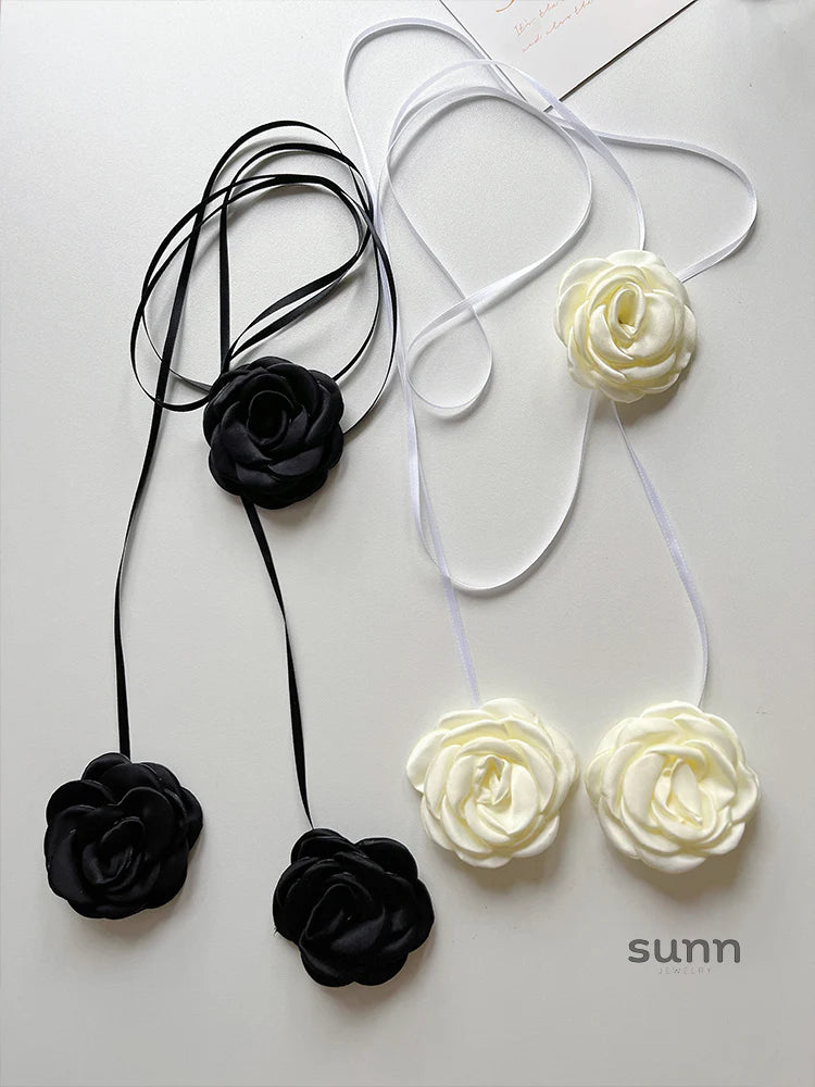Kenley Fabric Rose Choker