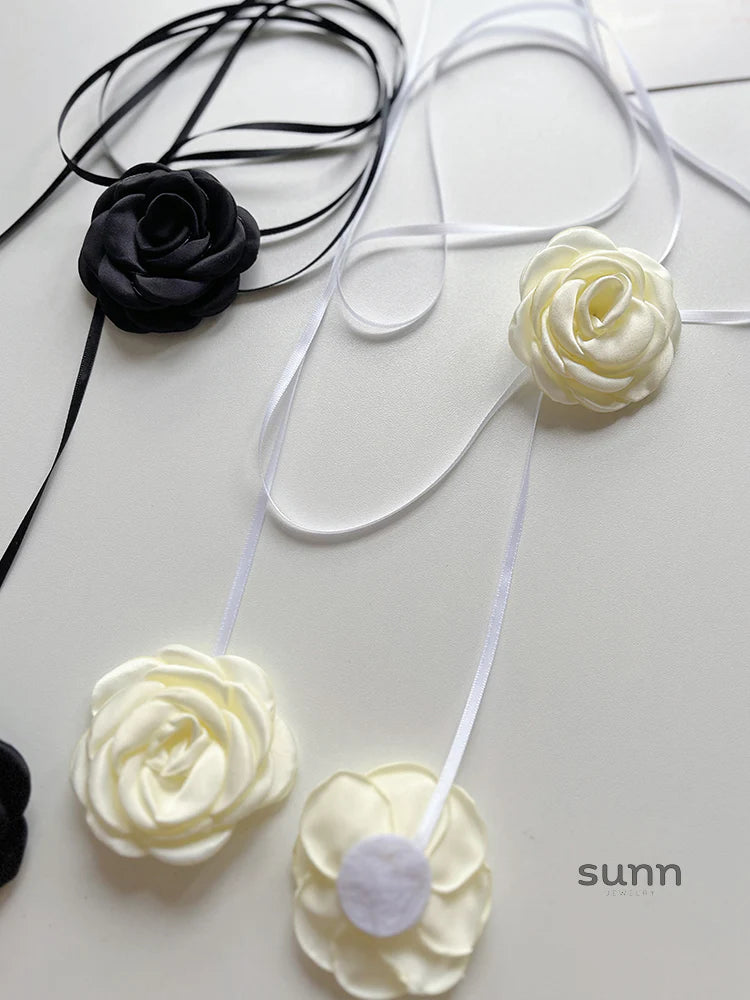 Kenley Fabric Rose Choker