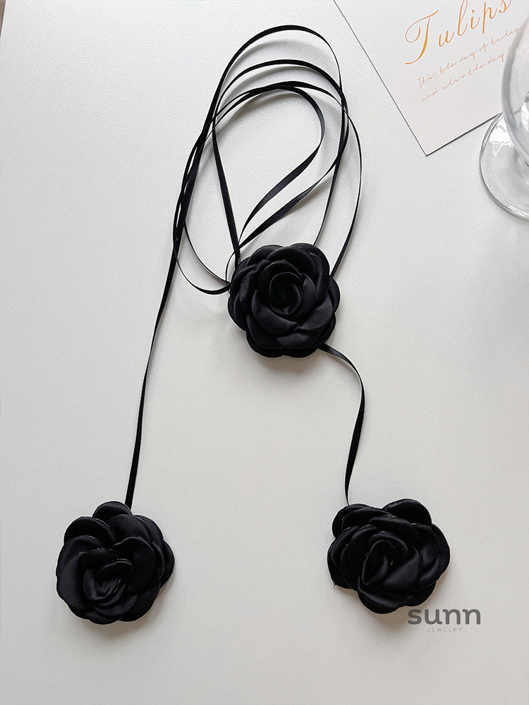 Kenley Fabric Rose Choker