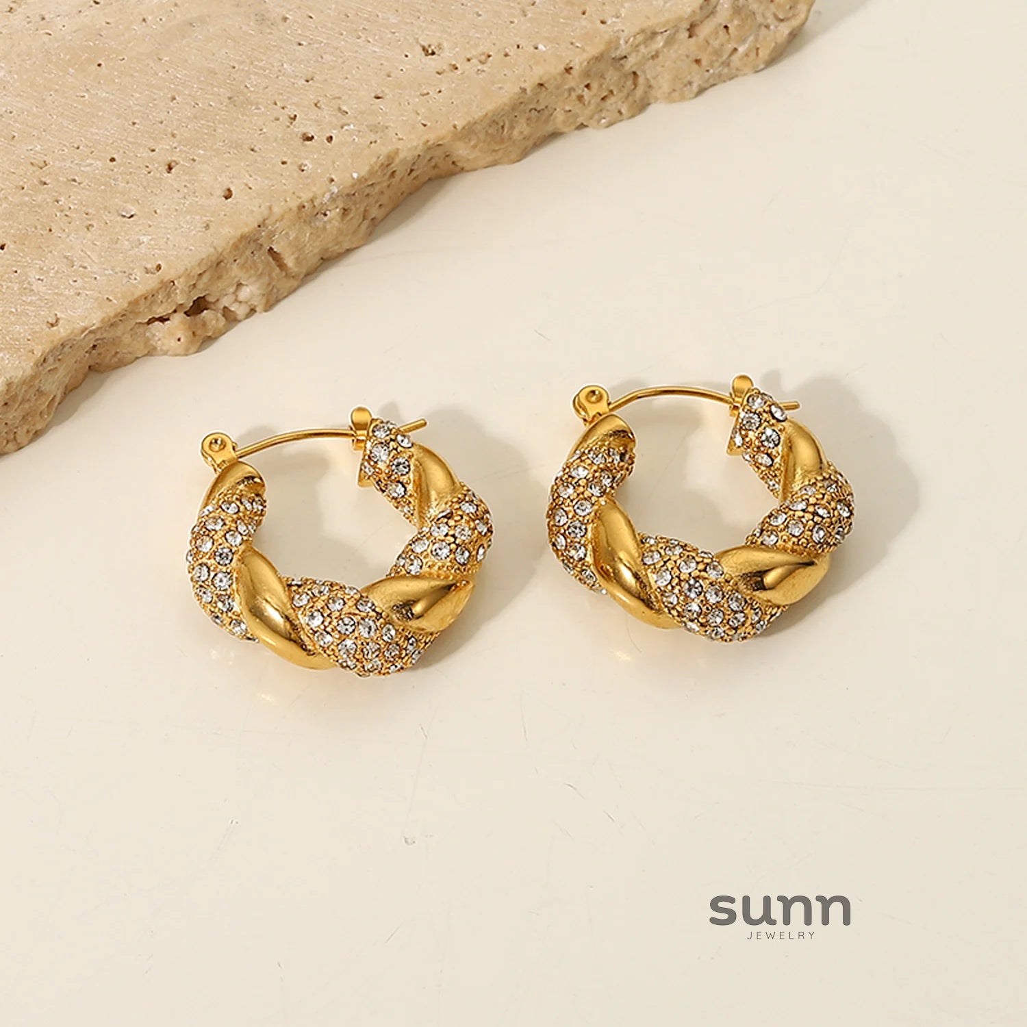 Kensie Twisted U-Hoop Earrings