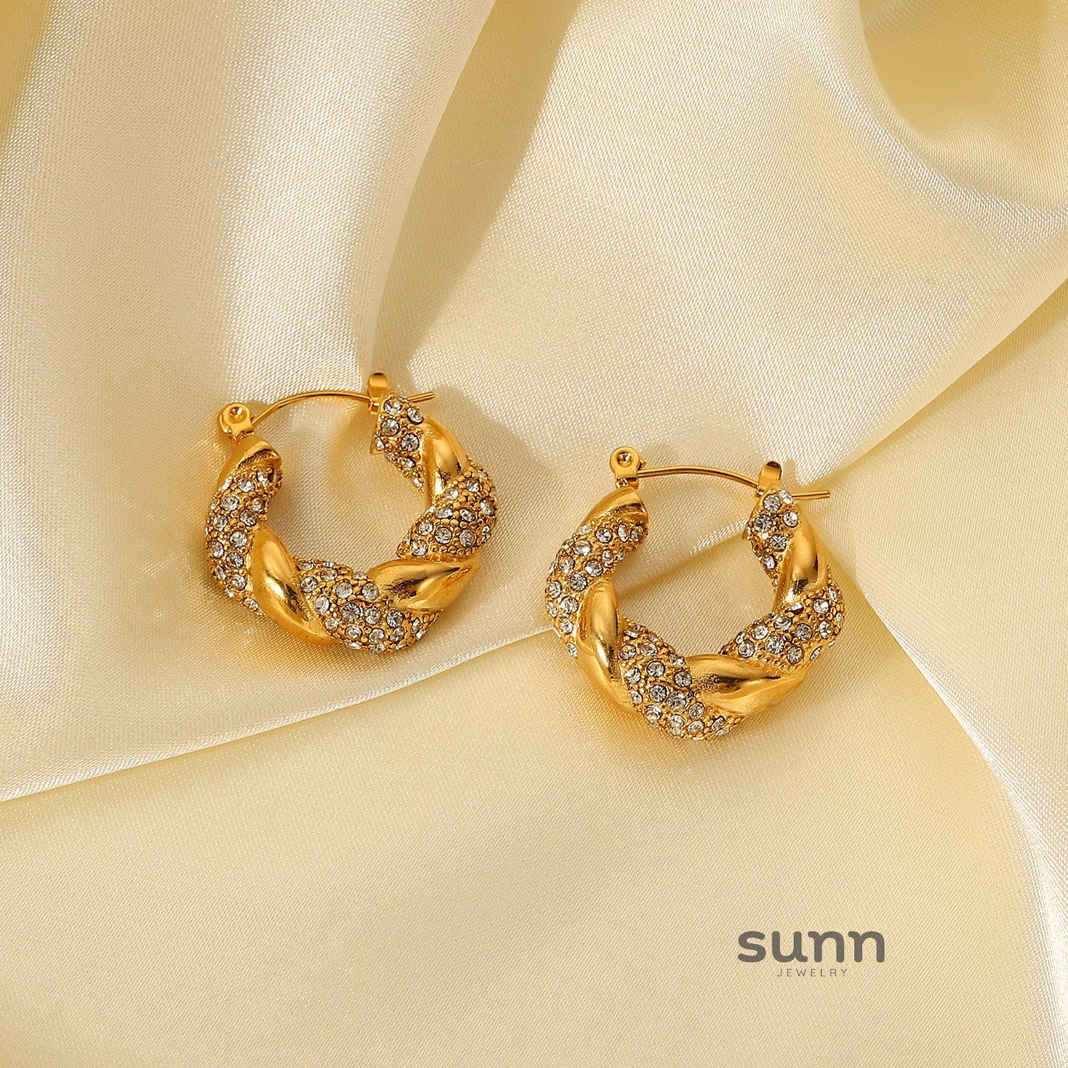 Kensie Twisted U-Hoop Earrings
