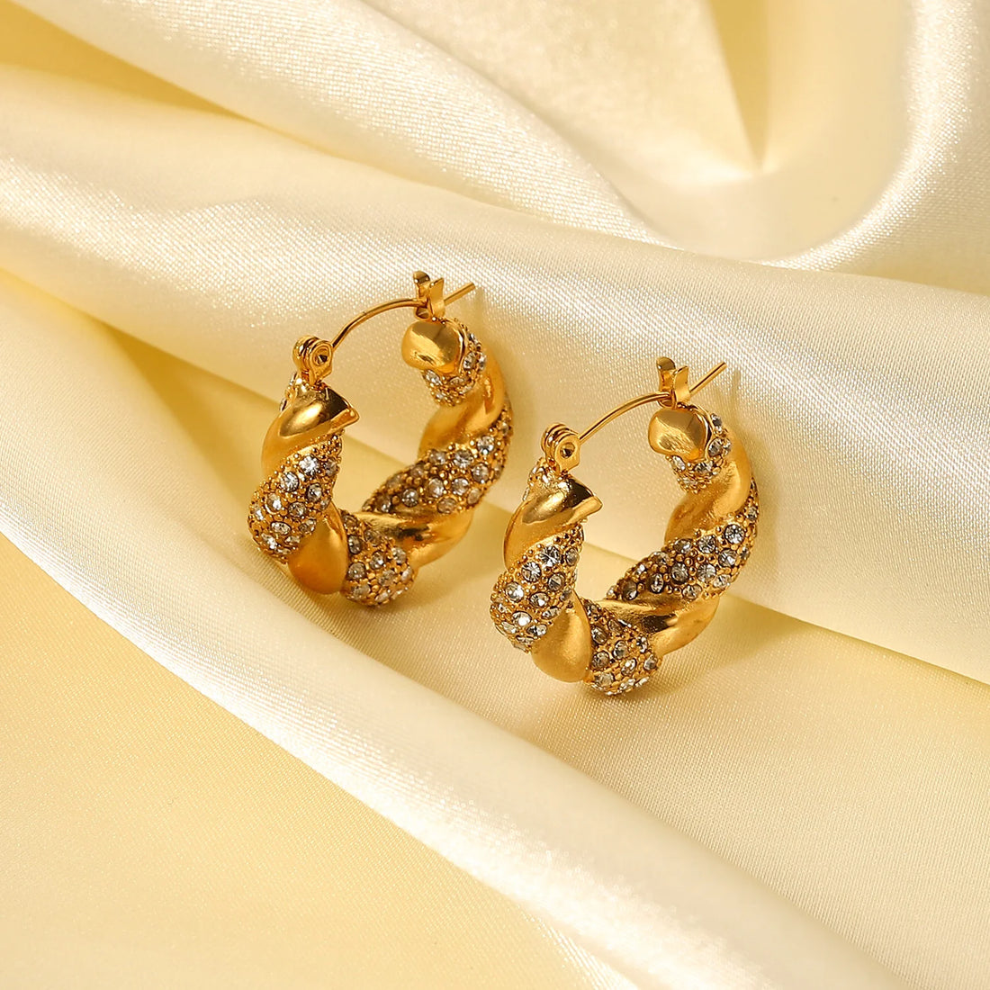 Kensie Twisted U-Hoop Earrings