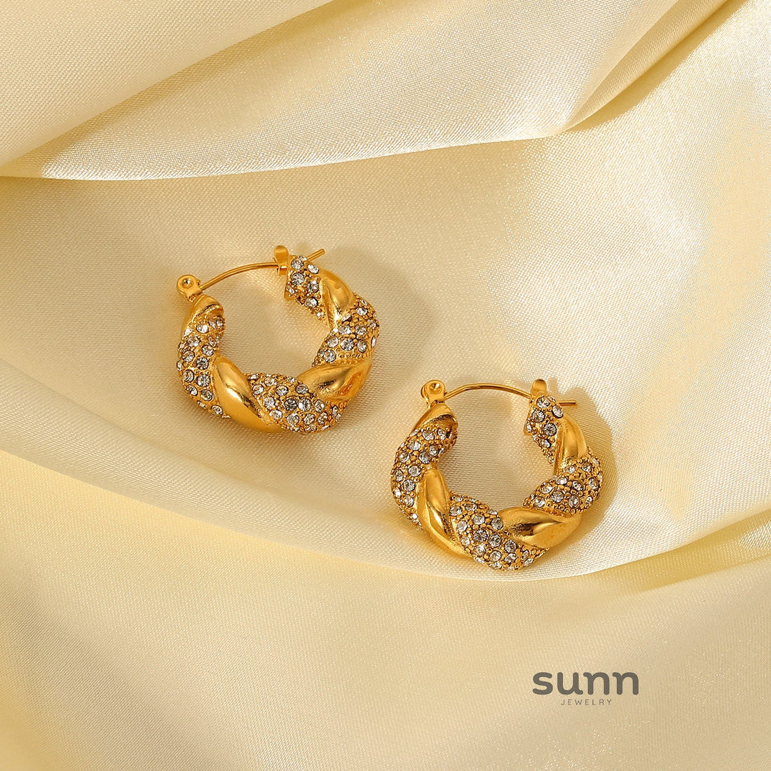 Kensie Twisted U-Hoop Earrings