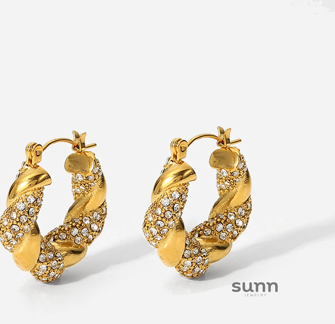 Kensie Twisted U-Hoop Earrings