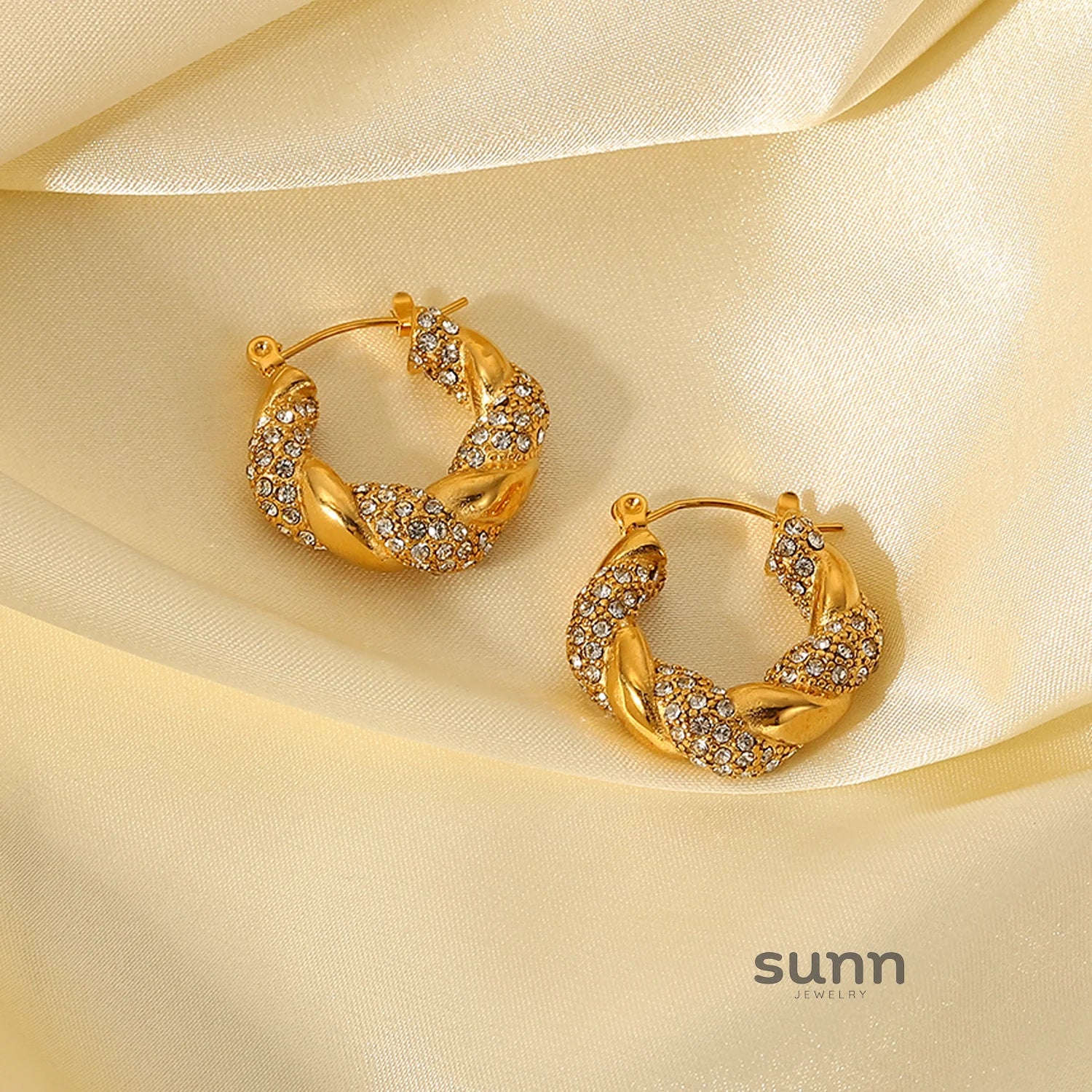 Kensie Twisted U-Hoop Earrings
