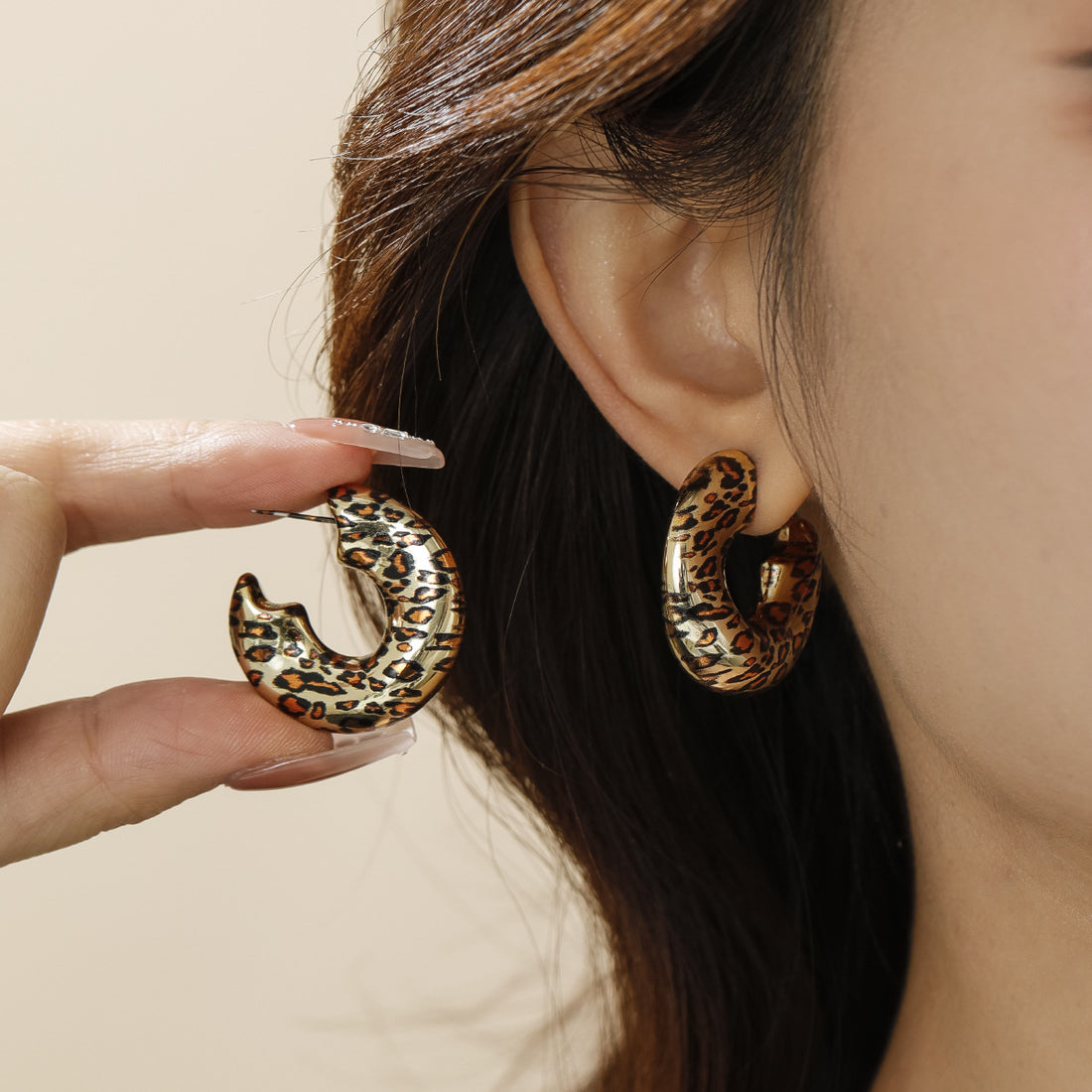 Kenslie Leopard C-Hoop Earrings [PDDTWJQP]