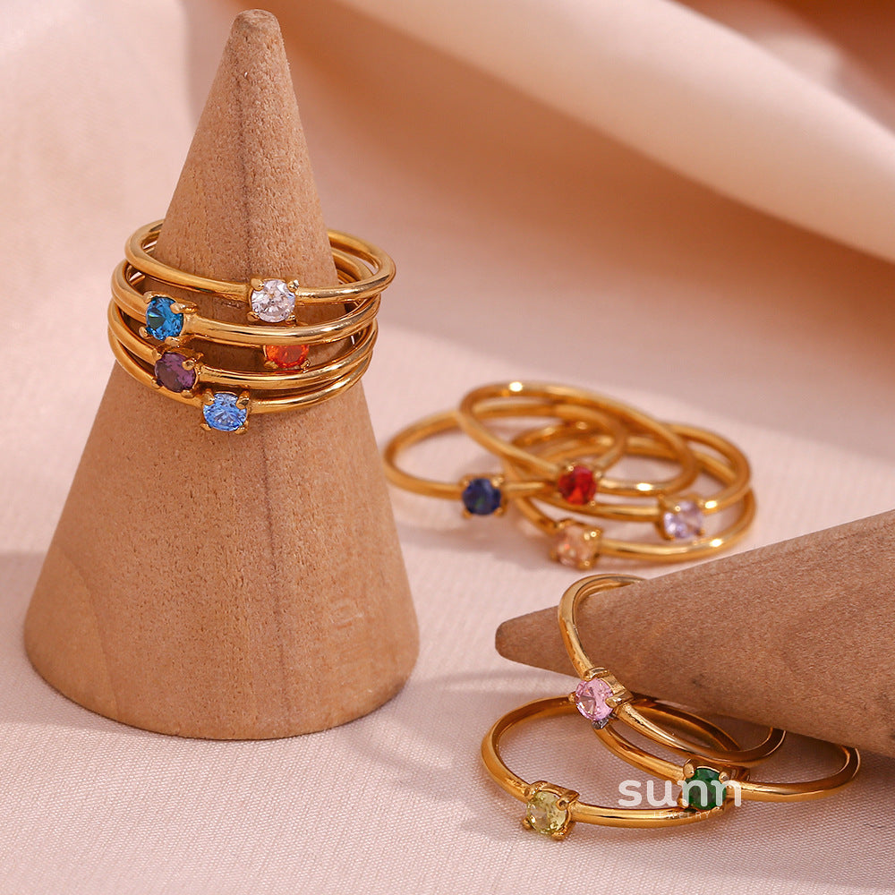 Kenzley Dainty Birthstone Ring [9QTOCEB2]