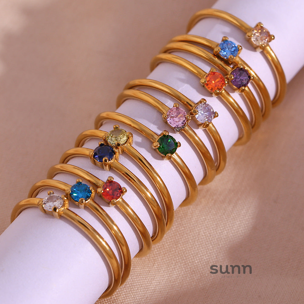 Kenzley Dainty Birthstone Ring [ANBX50M3]