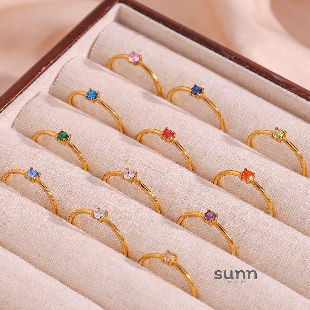 Kenzley Dainty Birthstone Ring [DVHM8BOV]