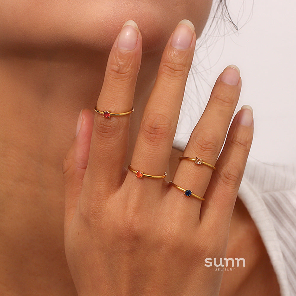 Kenzley Dainty Birthstone Ring [UNZ43TDD]