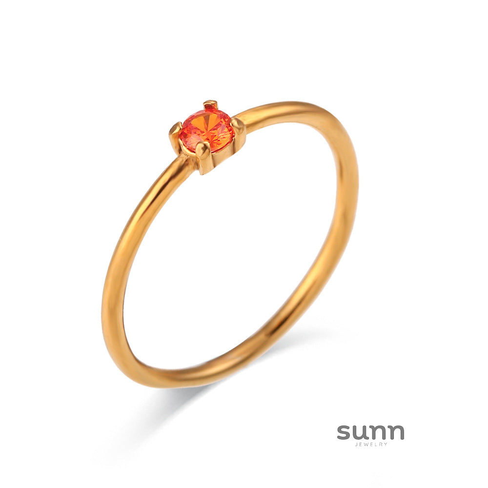 Kenzley Dainty Birthstone Ring [4SN7OFLN]