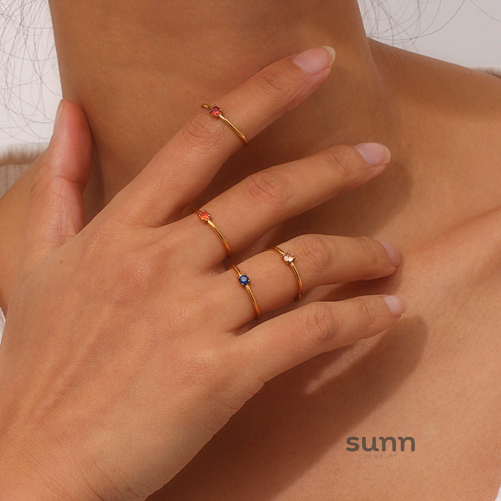 Kenzley Dainty Birthstone Ring [UH2GPY89]
