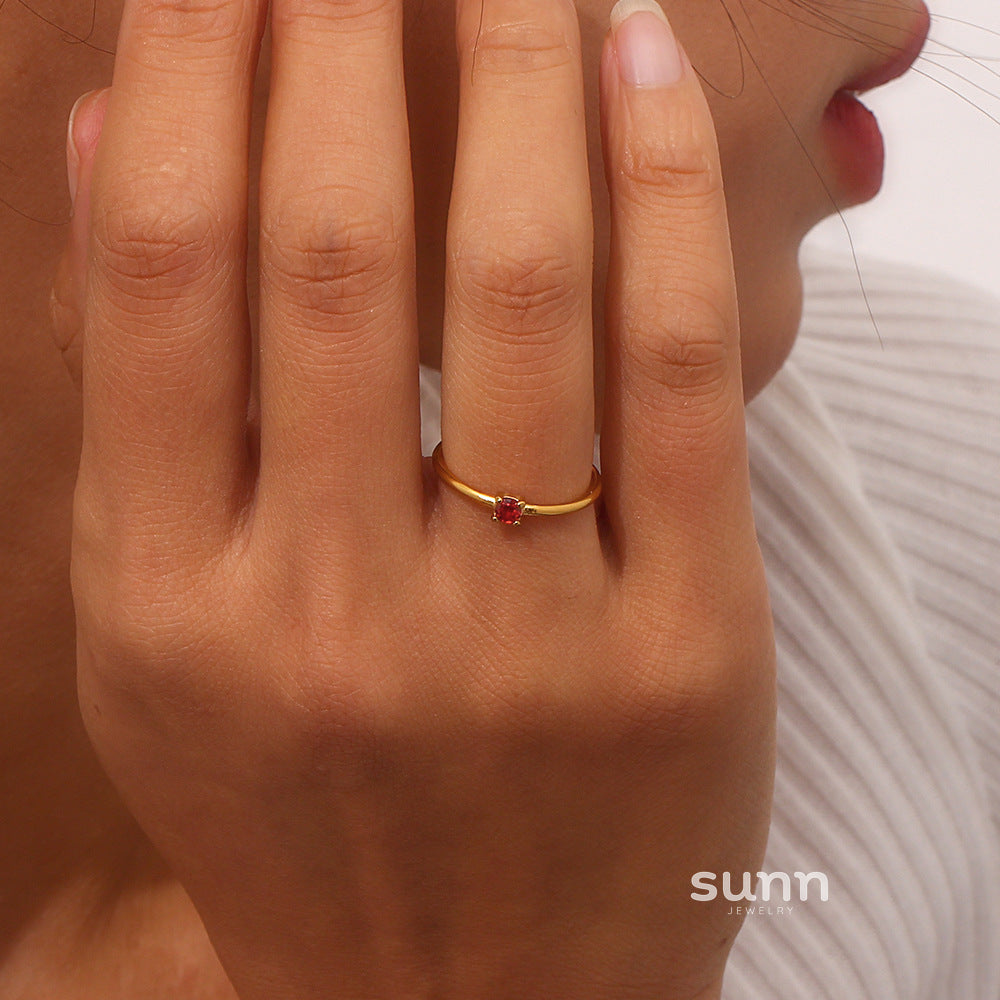 Kenzley Dainty Birthstone Ring [UG48CZZR]