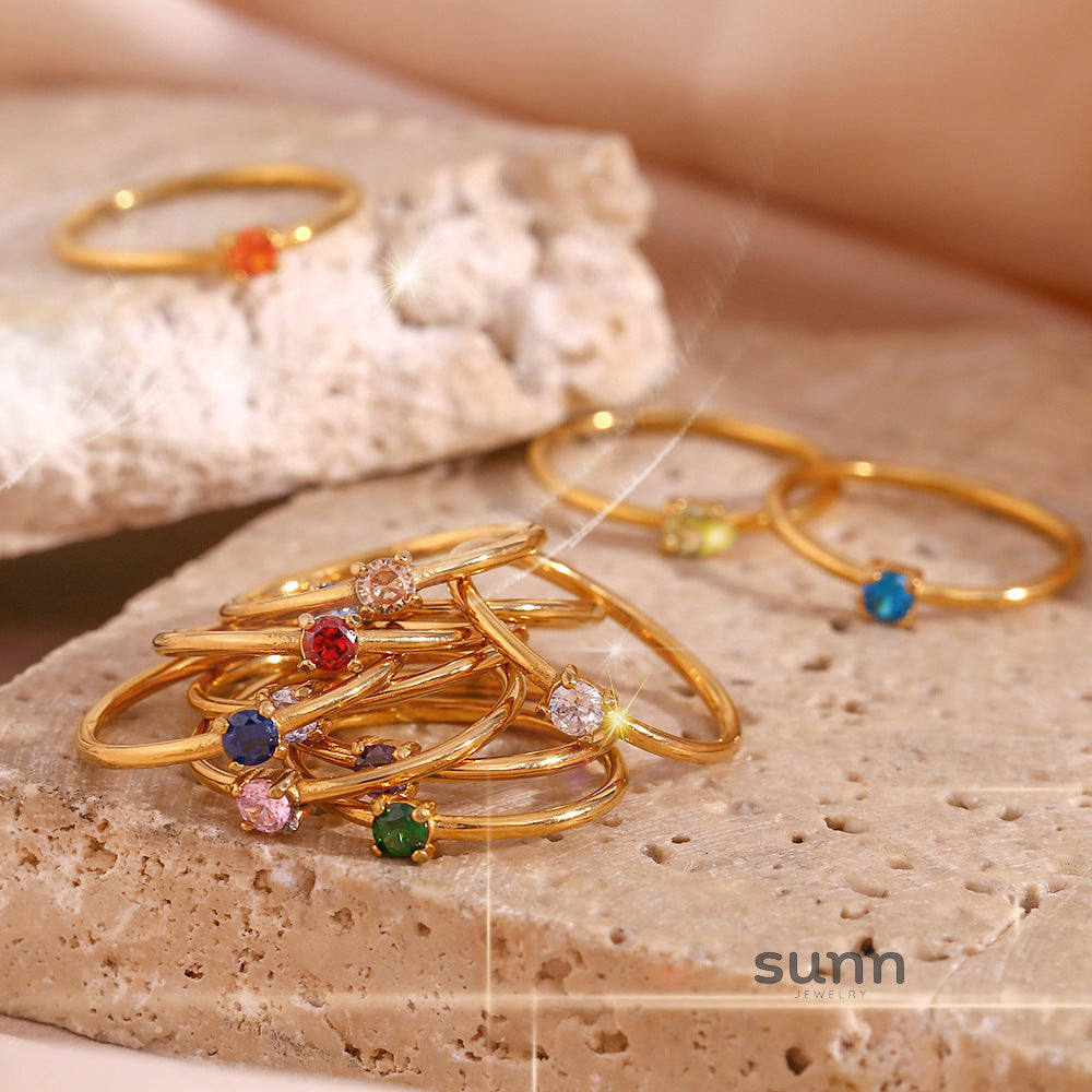 Kenzley Dainty Birthstone Ring [R5QAL91M]