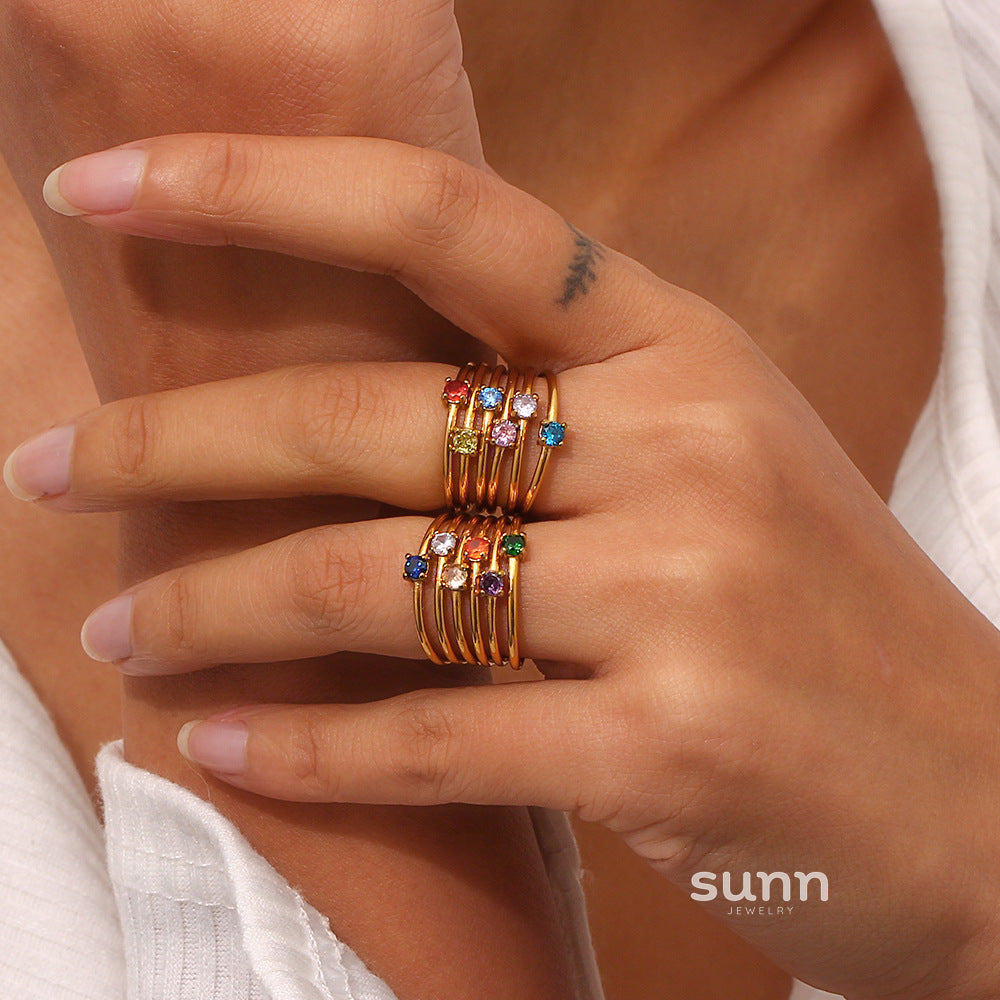 Kenzley Dainty Birthstone Ring [DMN8MAUE]