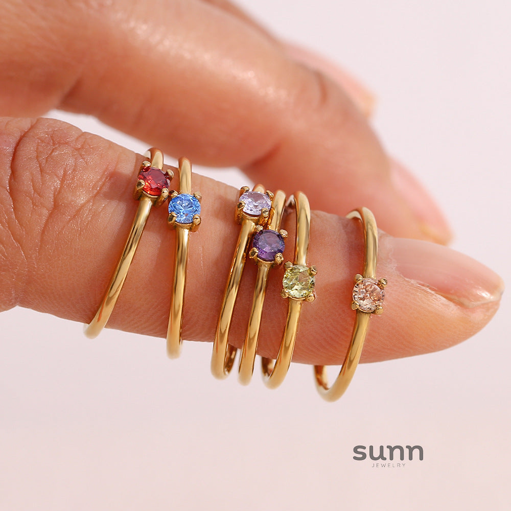 Kenzley Dainty Birthstone Ring [R57MNJW8]