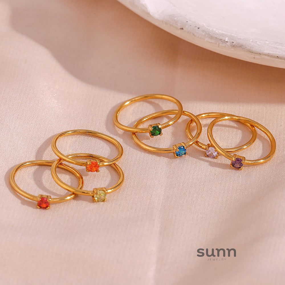 Kenzley Dainty Birthstone Ring [4Y766M8V]