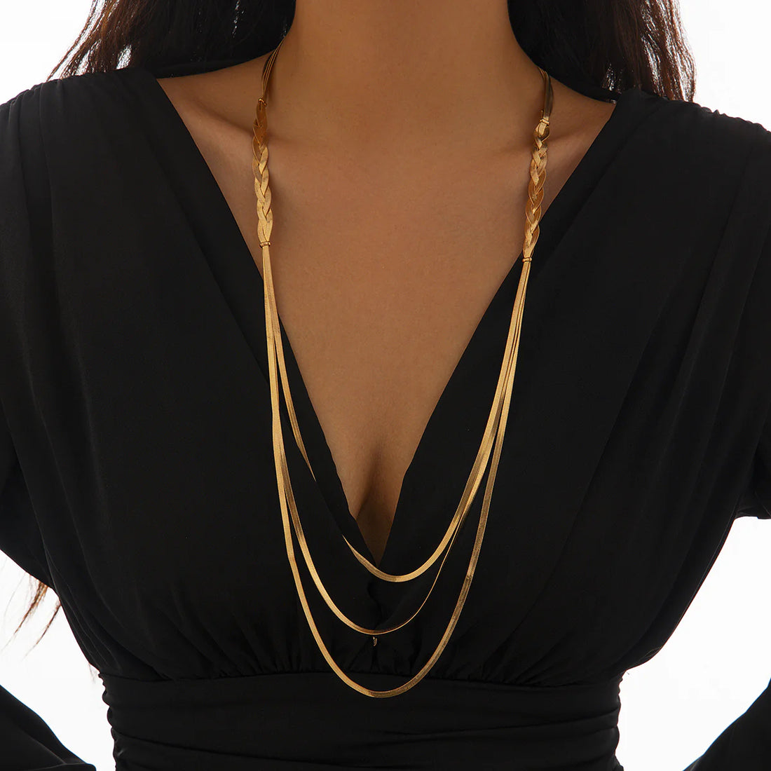 Kenzlie Braided Flat Chain Necklace