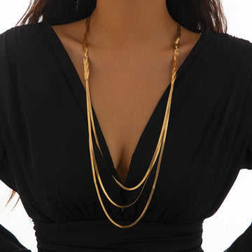 Kenzlie Braided Flat Chain Necklace