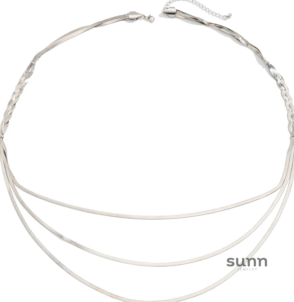 Kenzlie Braided Flat Chain Necklace