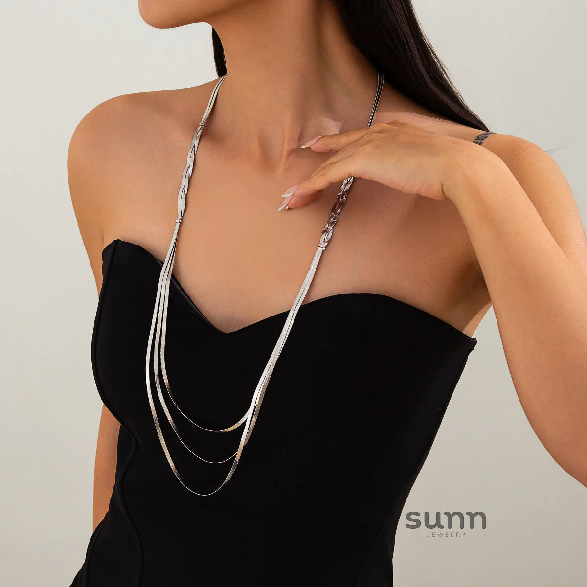 Kenzlie Braided Flat Chain Necklace