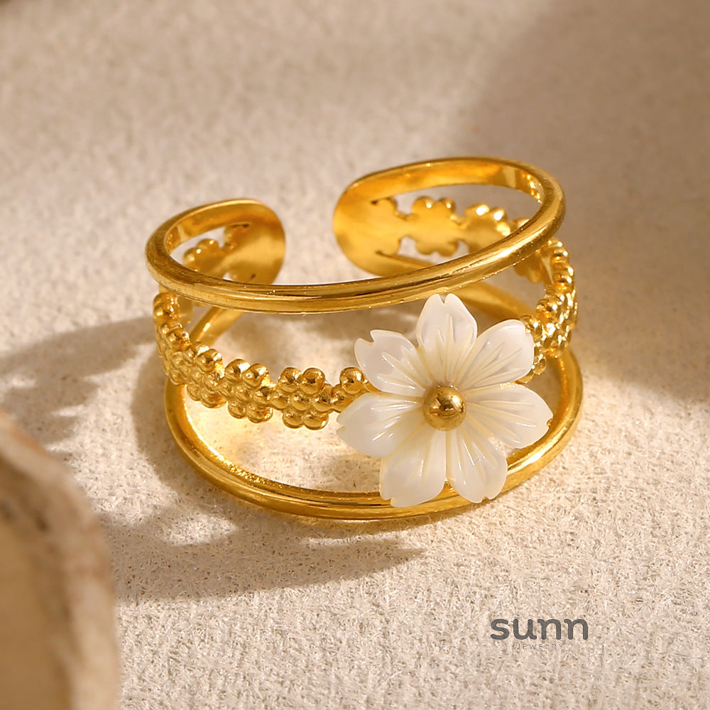 Keren Shell Flower Open Ring [2JZI2TLI]