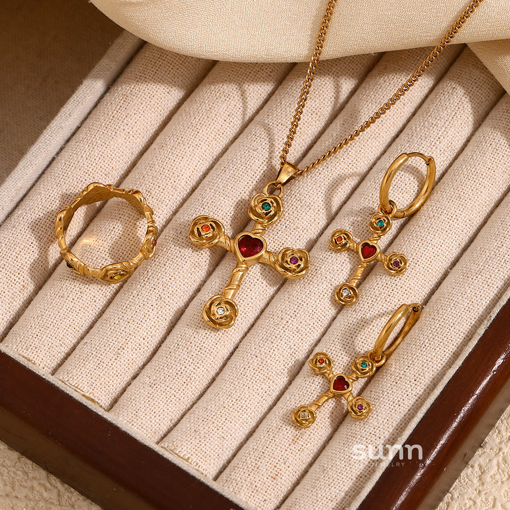 Keri Gilded Rose Cross Set [YOKVCI0N]
