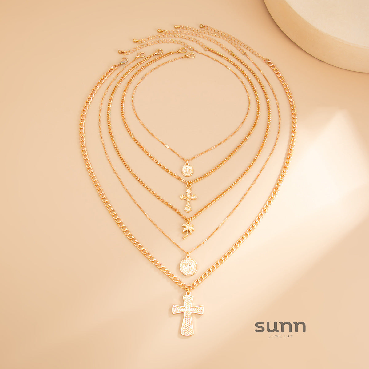 Kerrigan Layered Geometric Necklace [ZSZPRDD1]