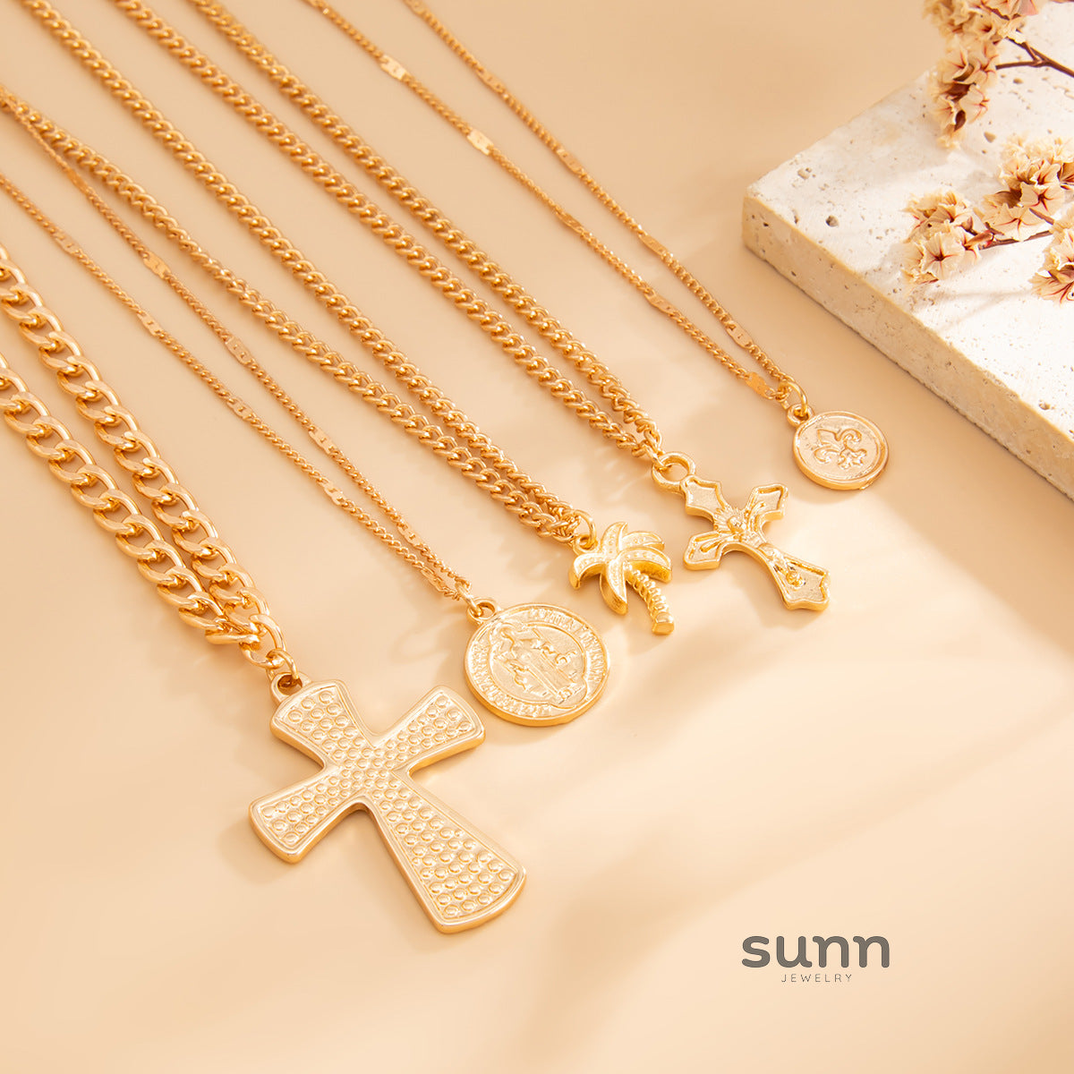 Kerrigan Layered Geometric Necklace [H724RTVR]