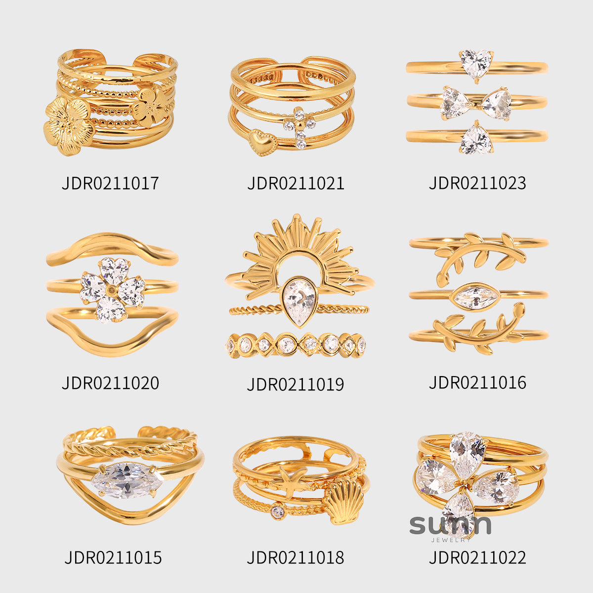 Keya Sleek Stacking Rings [5DM2B43X]