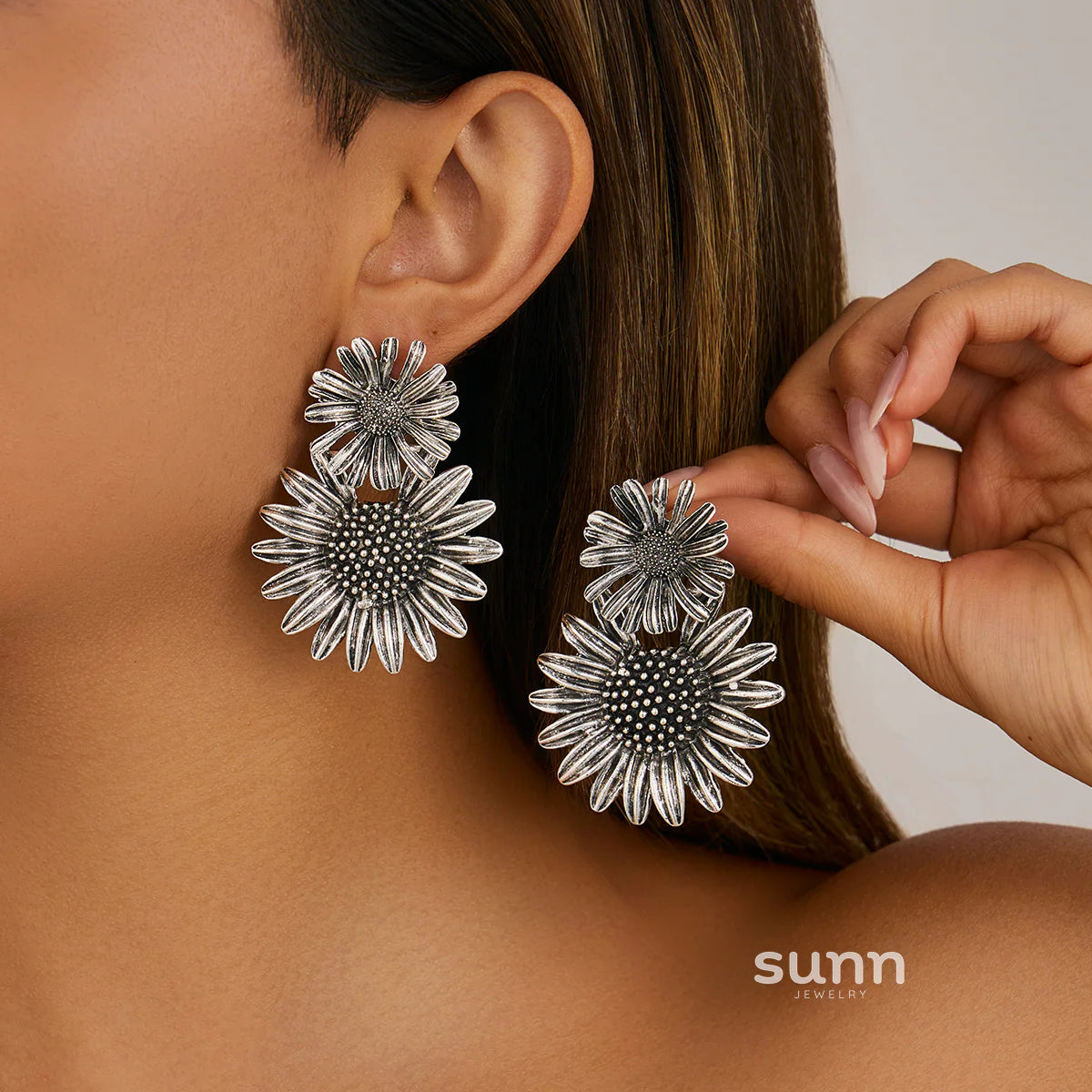 Keyara Sunflower Stud Earrings