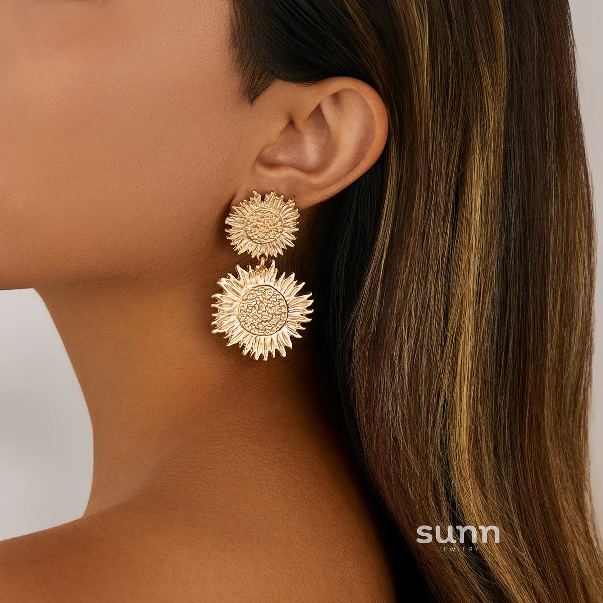 Keyara Sunflower Stud Earrings