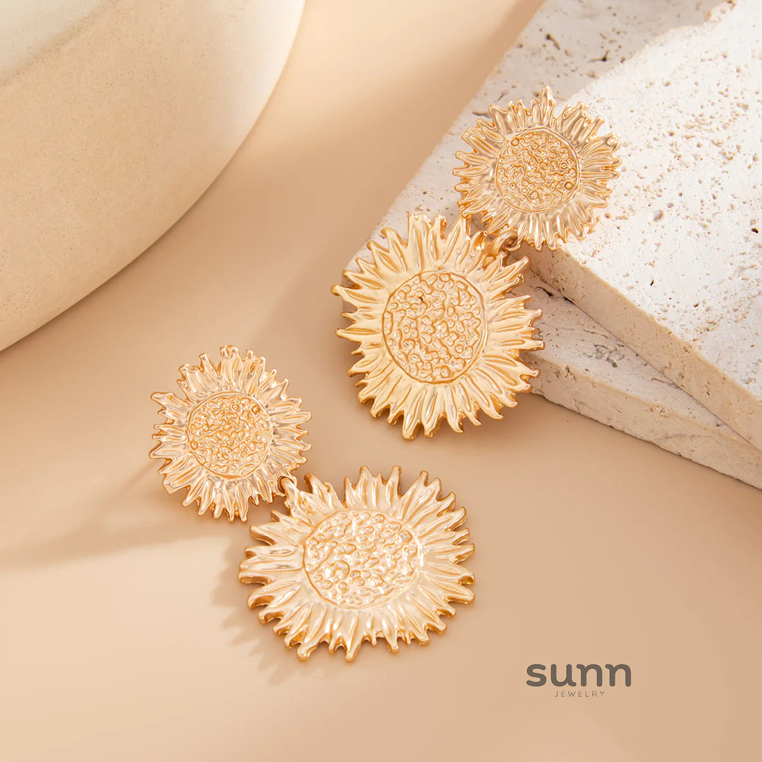 Keyara Sunflower Stud Earrings