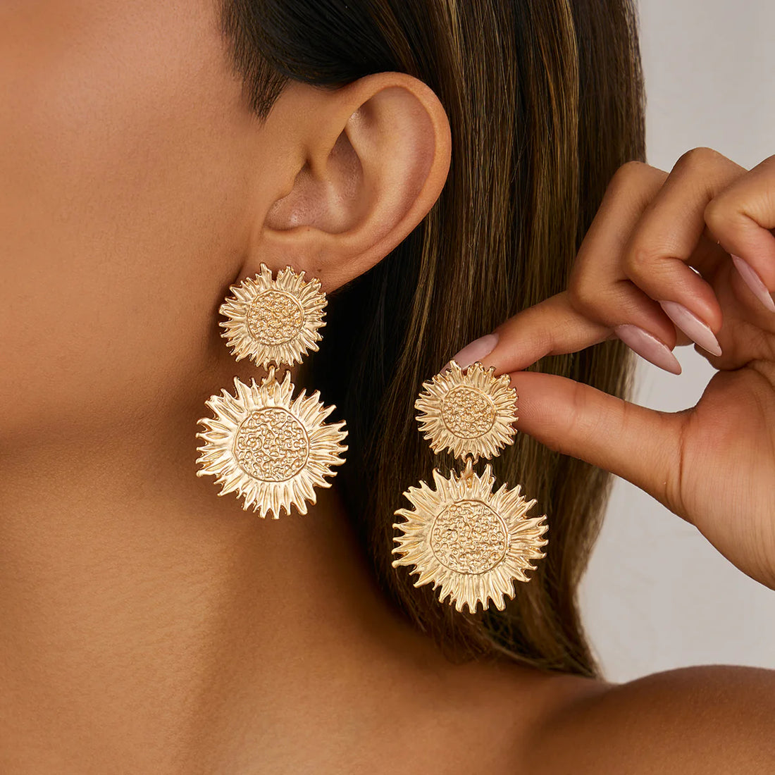 Keyara Sunflower Stud Earrings