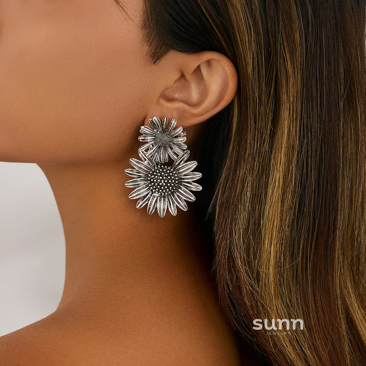 Keyara Sunflower Stud Earrings
