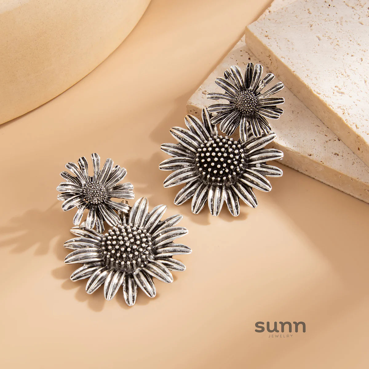 Keyara Sunflower Stud Earrings