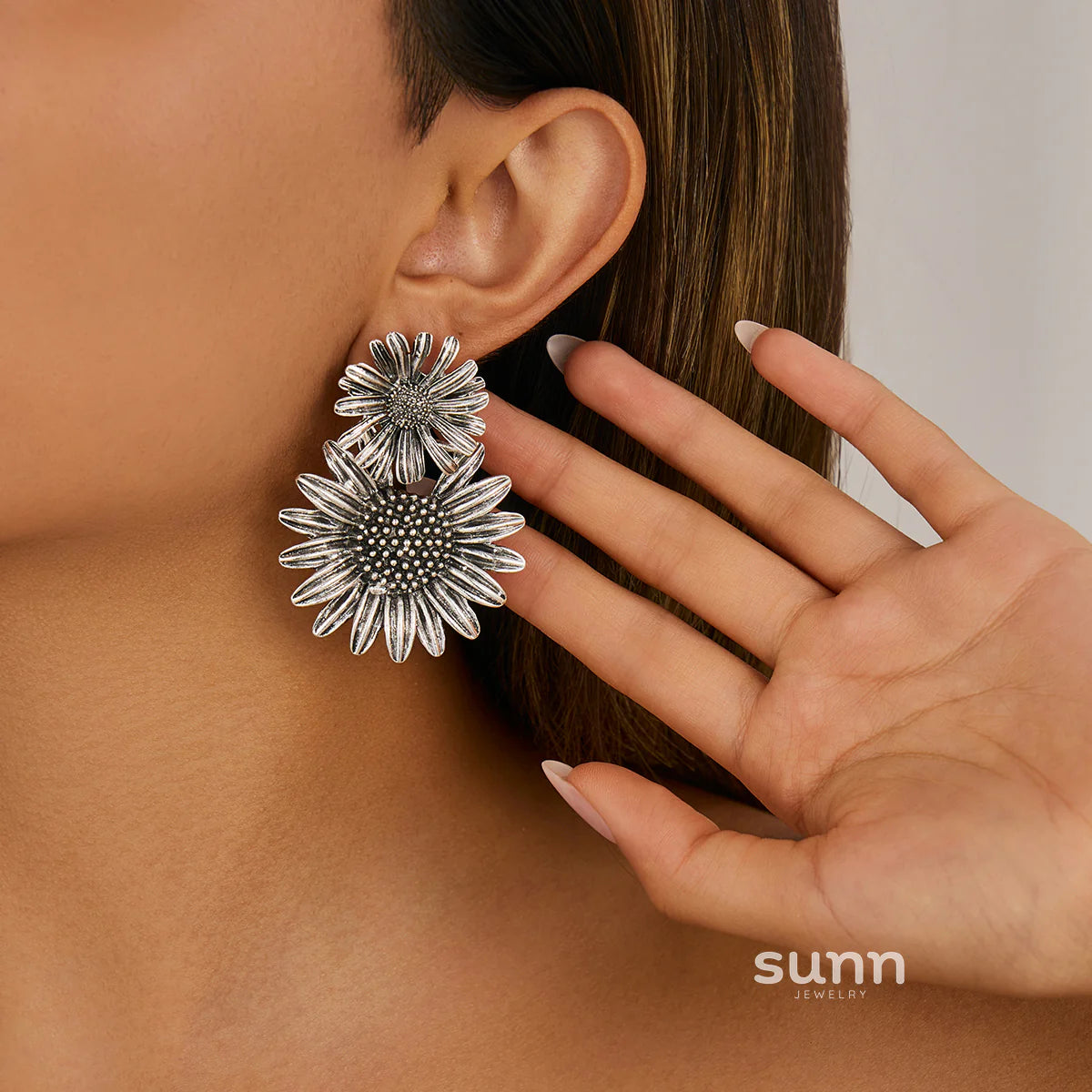Keyara Sunflower Stud Earrings