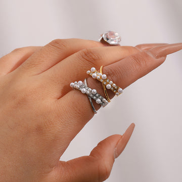 Khalessi Pearl Geo Ring [RGCW6M1O]