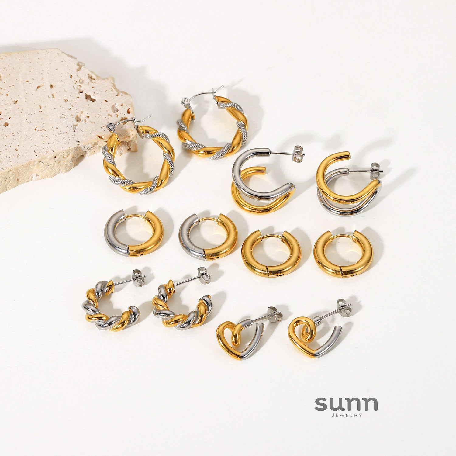 Khalia 18k Gold Plated Geometric Earrings [1T5FUPO9]
