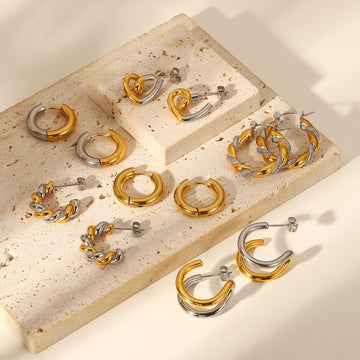 Khalia 18k Gold Plated Geometric Earrings [ZO82NPFR]