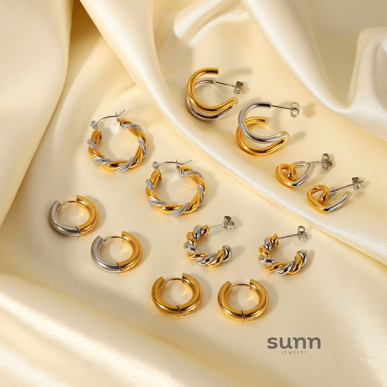 Khalia 18k Gold Plated Geometric Earrings [S0A4601Y]