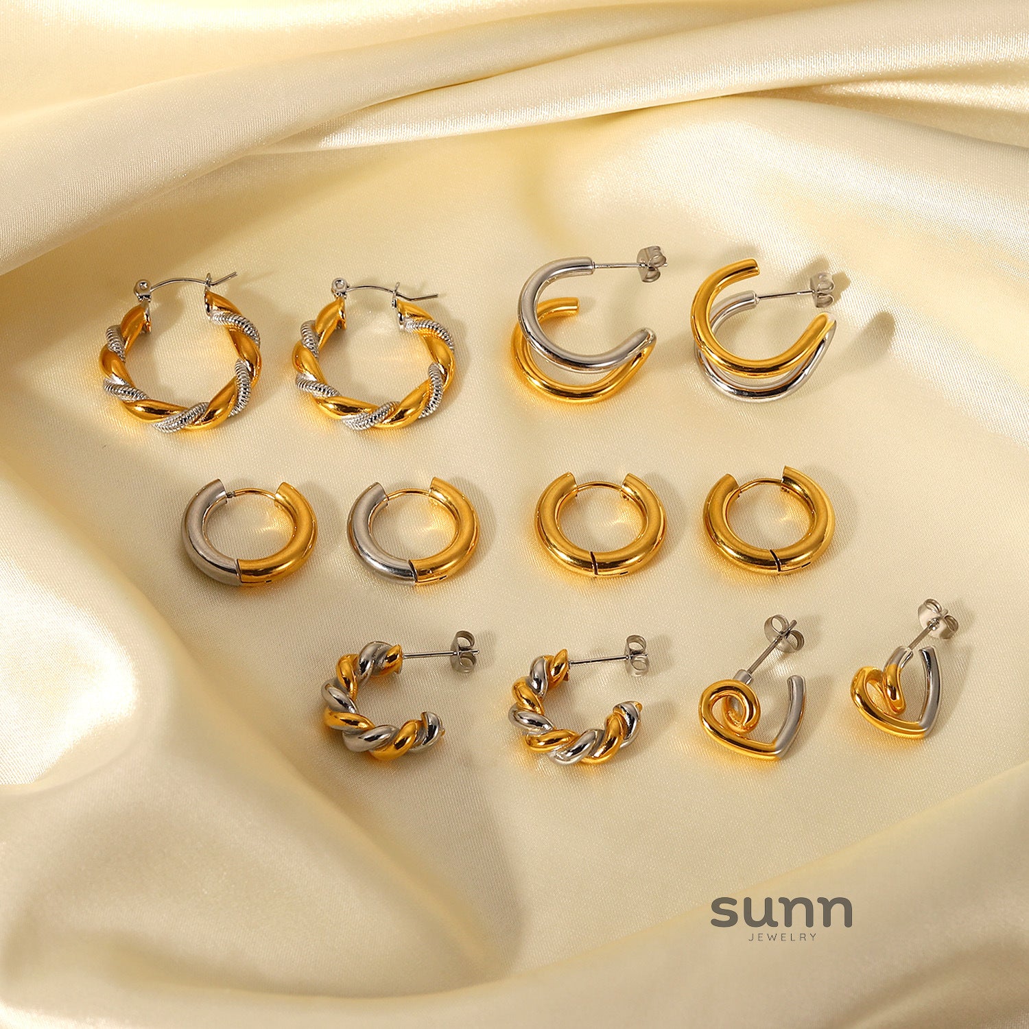 Khalia 18k Gold Plated Geometric Earrings [5VA89KQA]