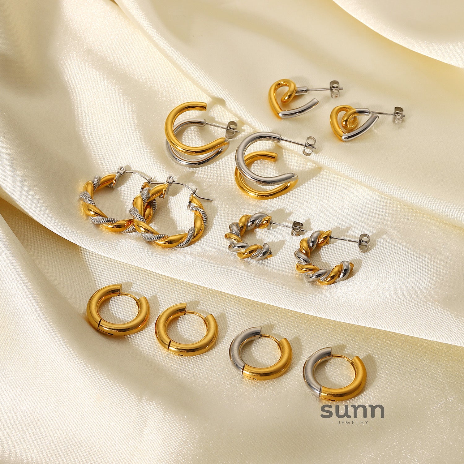 Khalia 18k Gold Plated Geometric Earrings [452OR1MD]