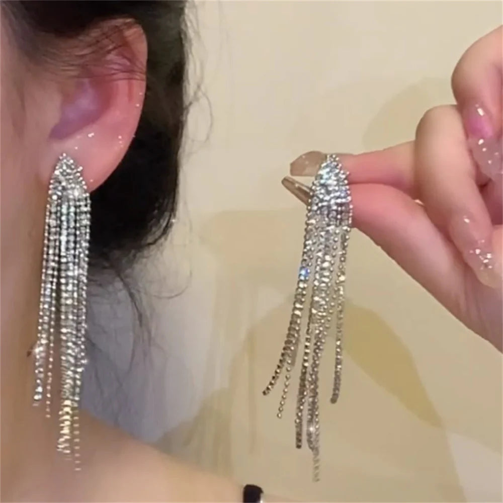 Khalia Sparkling Tassel Earrings