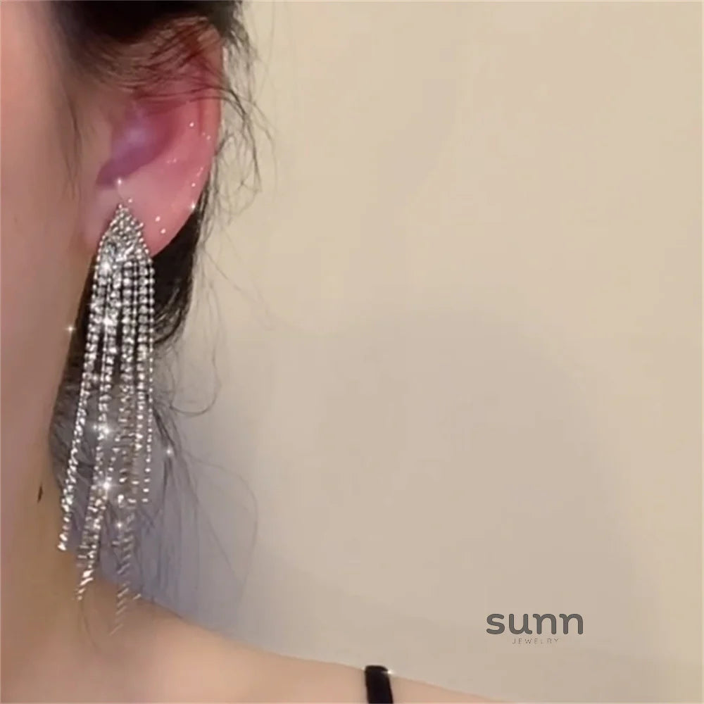 Khalia Sparkling Tassel Earrings