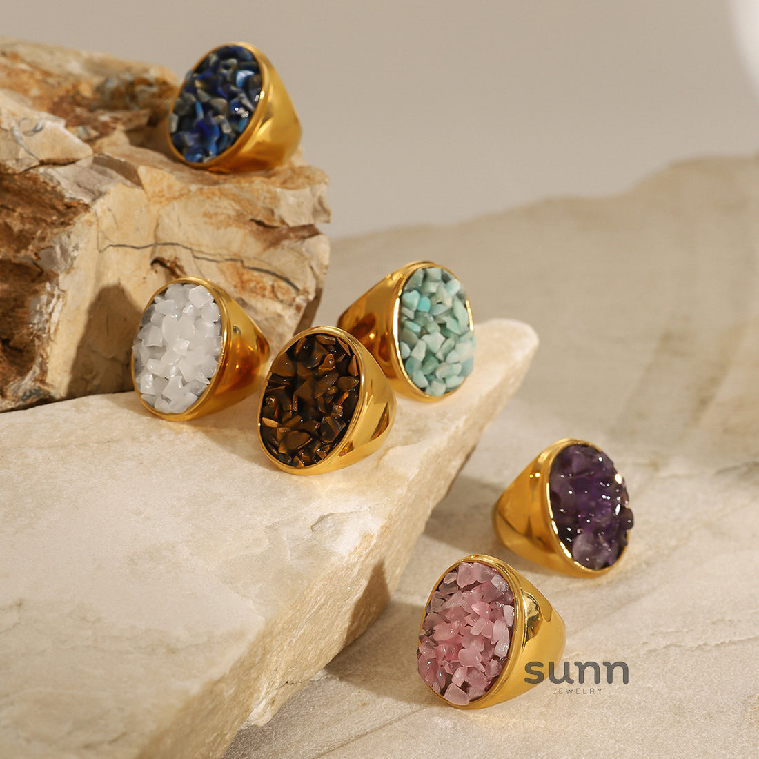 Khaliya Chunky Natural Ring [5ZLTWKEO]